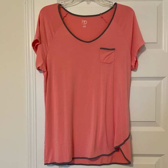 New Directions PJS Intimates 2PC Orange & Gray Pullover Top, Capri Bottom Sz Lg - Picture 2 of 12